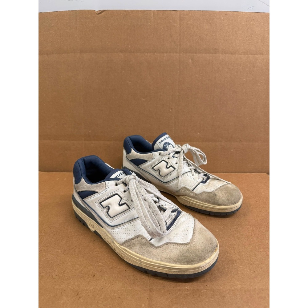 New Balance 550 Low Top Sneakers White Vintage Indigo BB550STG Mens Size 9 US